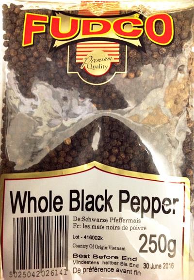 Fudco Black Pepper Whole 250g