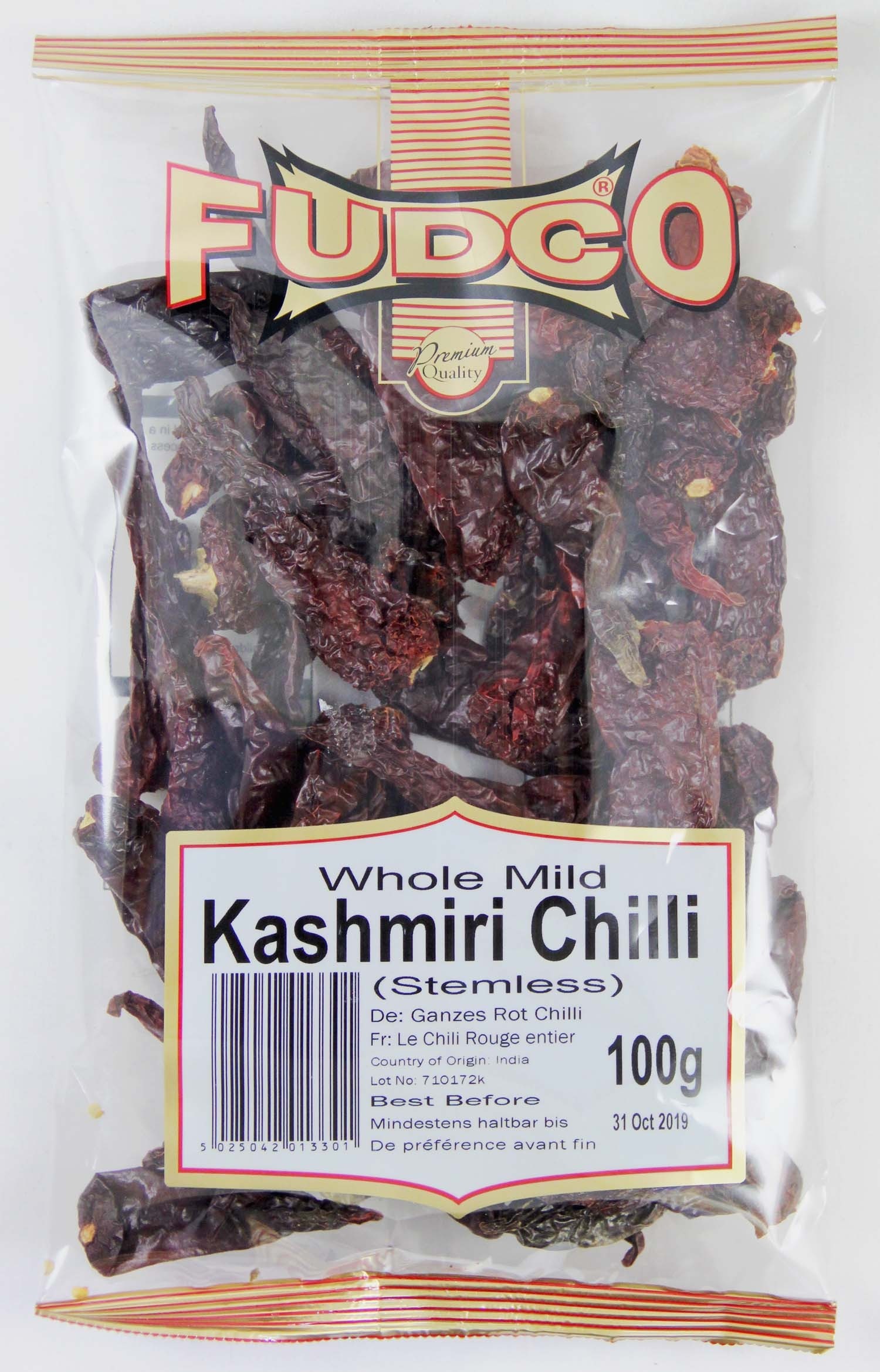 Fudco Whole Mild Kashmiri Chilli 100g *SPECIAL OFFER*