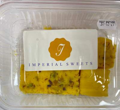 Imperial Sweets Fresh Kesar Barfi (6 Pieces)