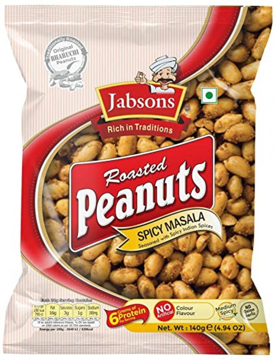 Jabsons Roasted Peanuts - Spicy Masala 140g