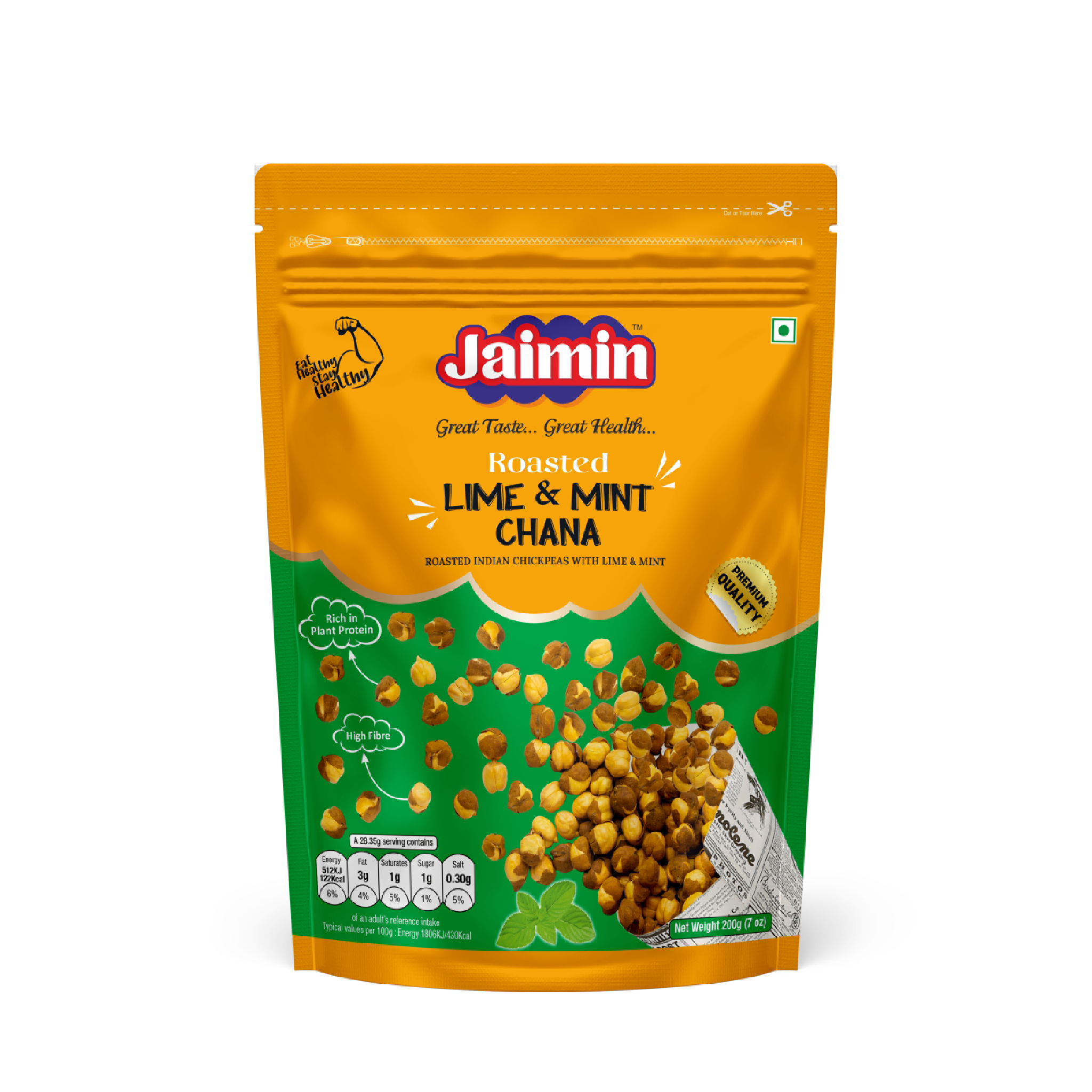 Jaimin Roasted Chana - Lemon & Mint 200g