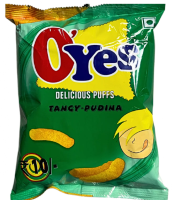 O'Yes Tangy Pudina Crisps (Pack of 10) *SPECIAL OFFER*