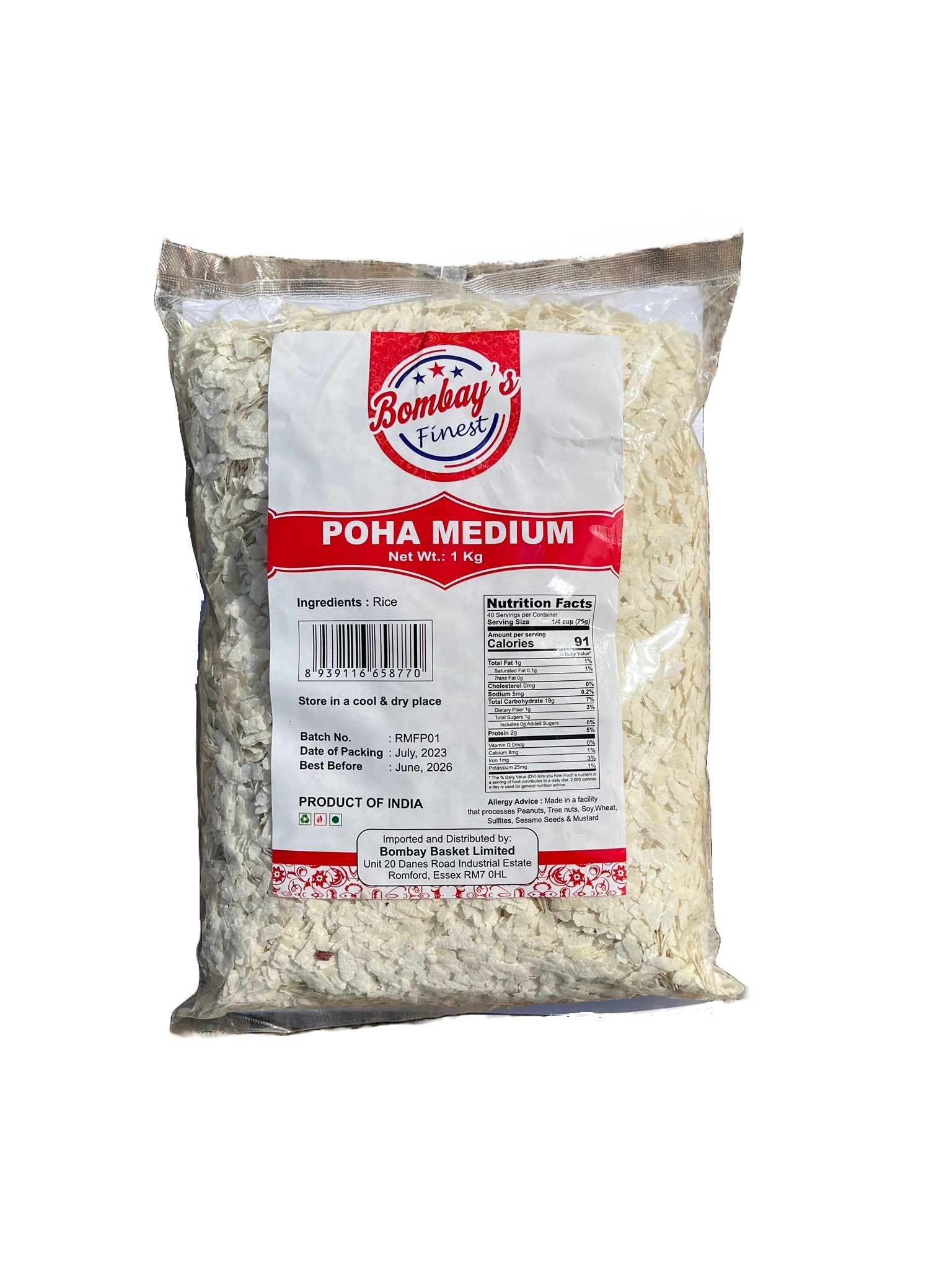 Bombay’s Finest Premium Poha Medium (Rice Flakes) 1kg *SPECIAL OFFER*