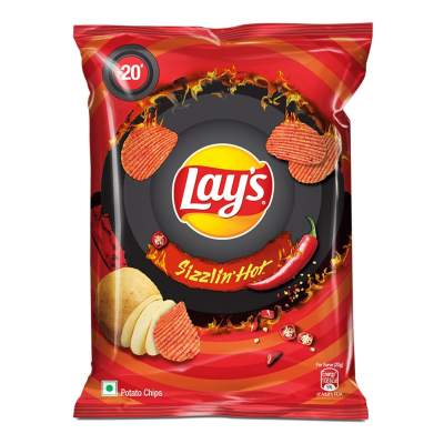 Lays Sizzling Hot Crisps 50g (Full box of 30 packets)